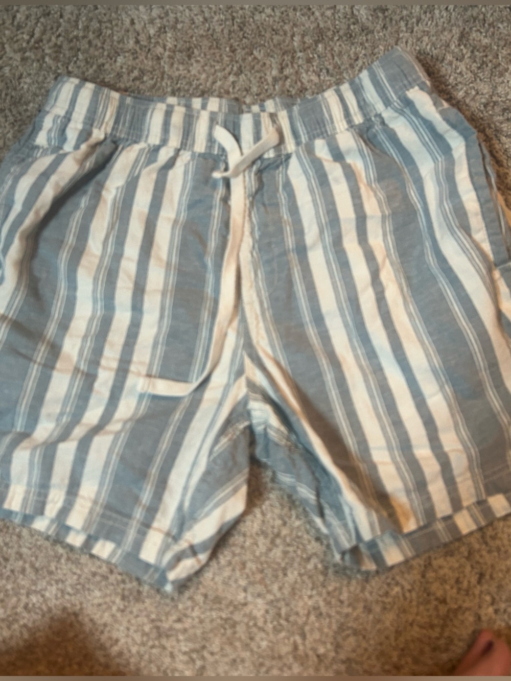 Katin Striped Local Lounge Men’s Shorts Blue White Cotton Linen Size Medium